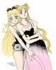 Minako and Usagi caught in a moment.